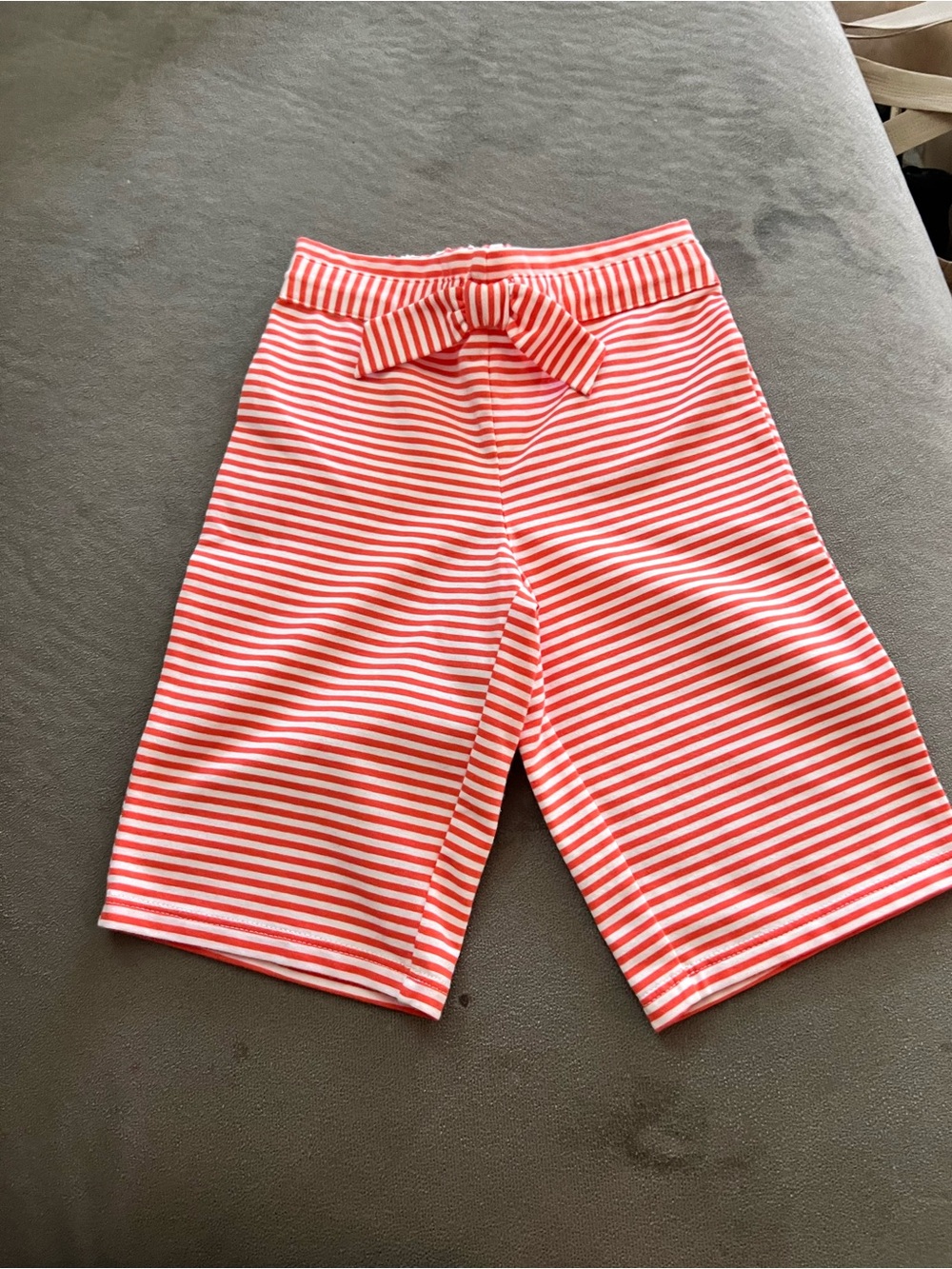 Girls' Coral Stripe Knit capri with Waist Tie